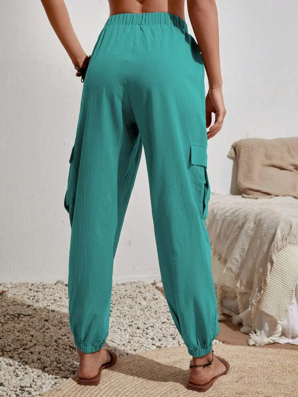 Drawstring Joggers with Cargo Pockets, image 14