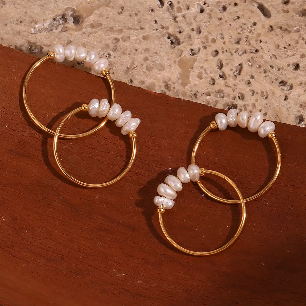 18K Gold-Plated Baroque Pearl Ring, image 3