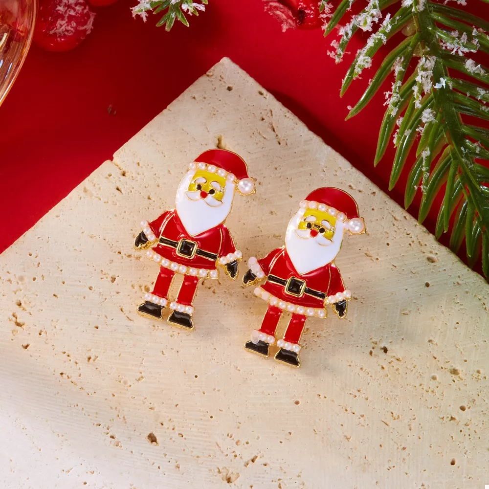 Christmas Santa Claus Stud Earrings, image 3