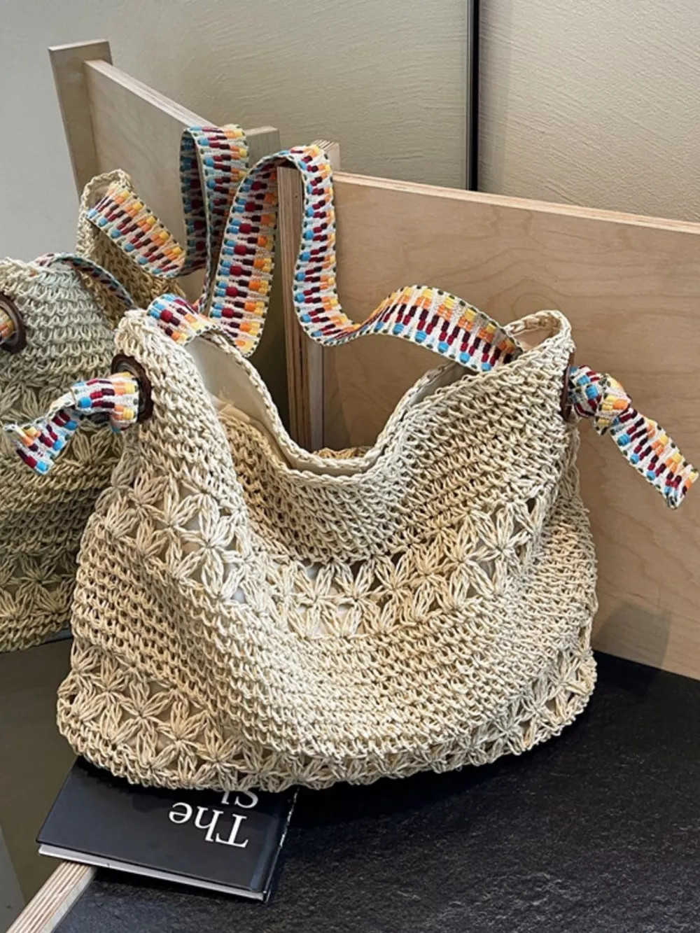 Woven Straw Shoulder Bag, image 3