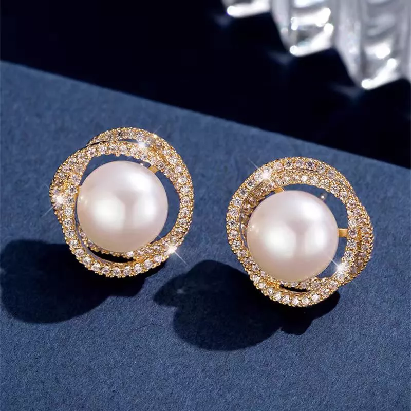 Pearl Stud Earrings, image 3