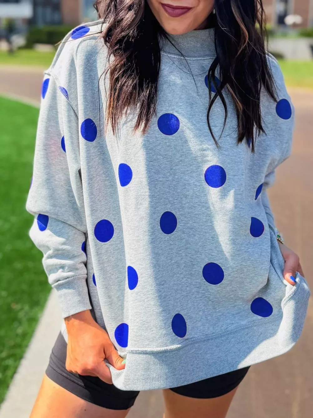 Oversized Polka Dot Crewneck Sweatshirt, image 3