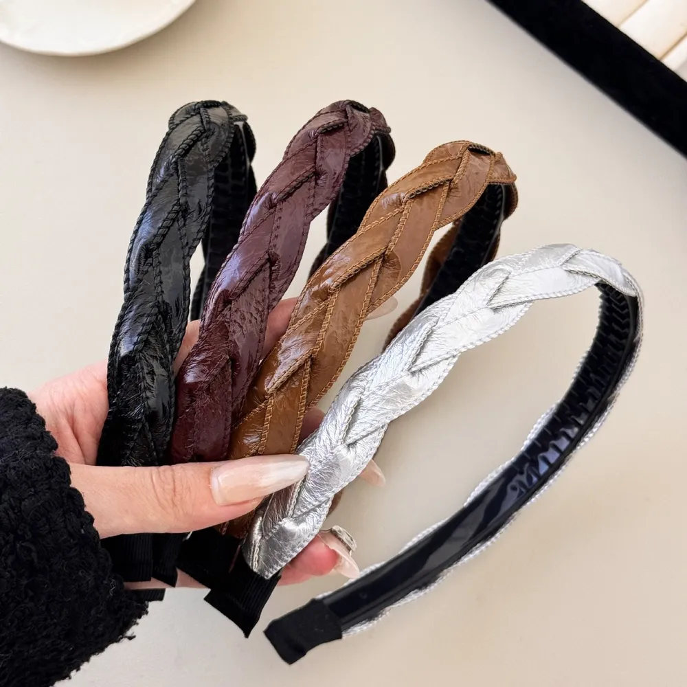 PU Leather Braided Hair Headband, image 2