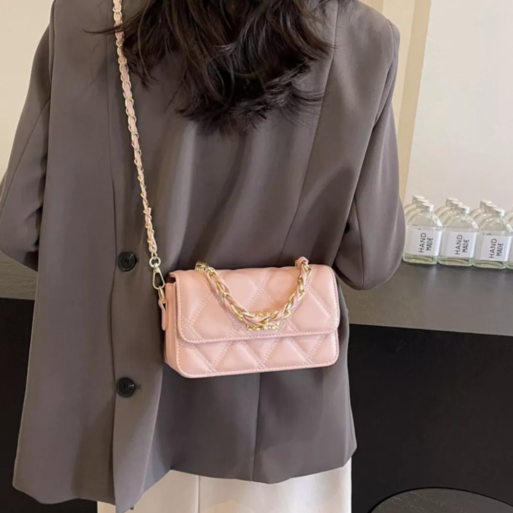 Quilted Chain Strap Crossbody Bag, image 6