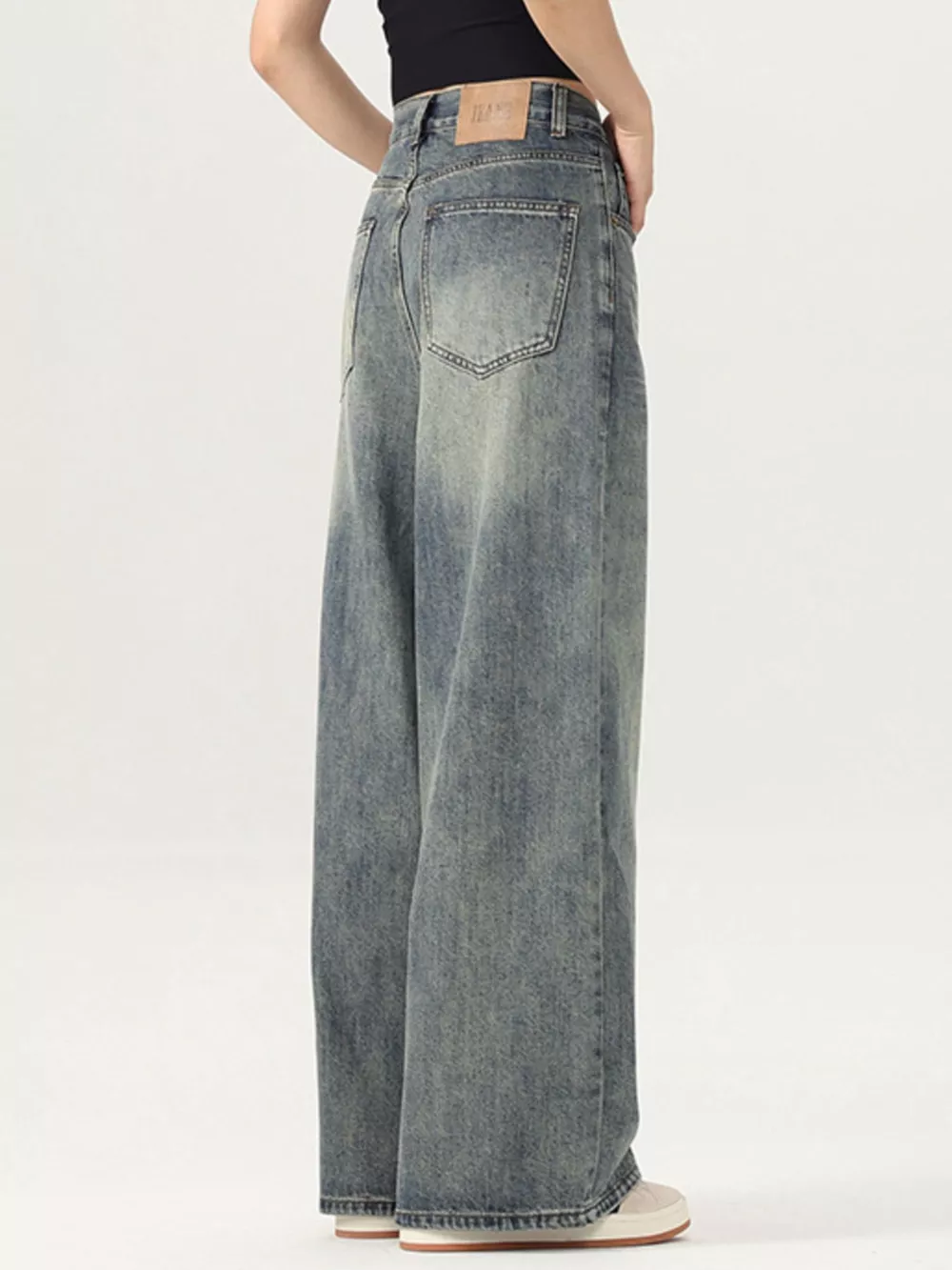 Men's Vintage Wash Wide Leg Jeans, image 5