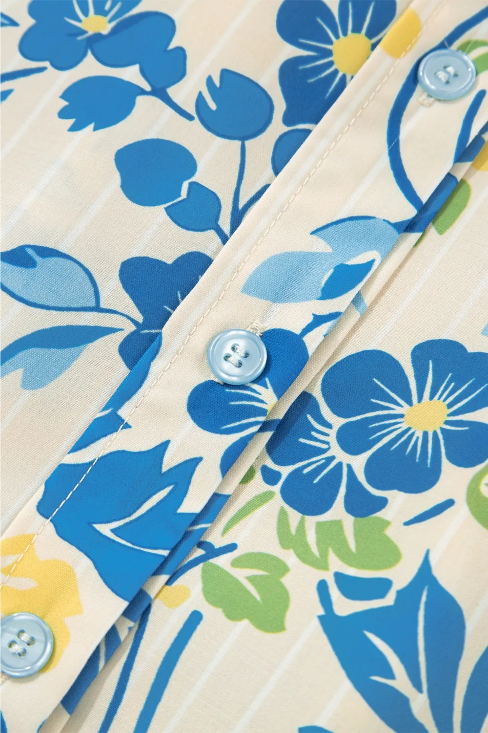 Printed Puff Sleeve Button Down Summer Shirt, image 10