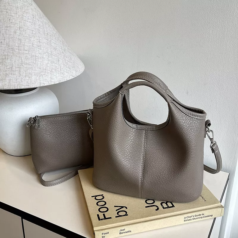 Textured Leather Crossbody Bag with Pouch, image 3