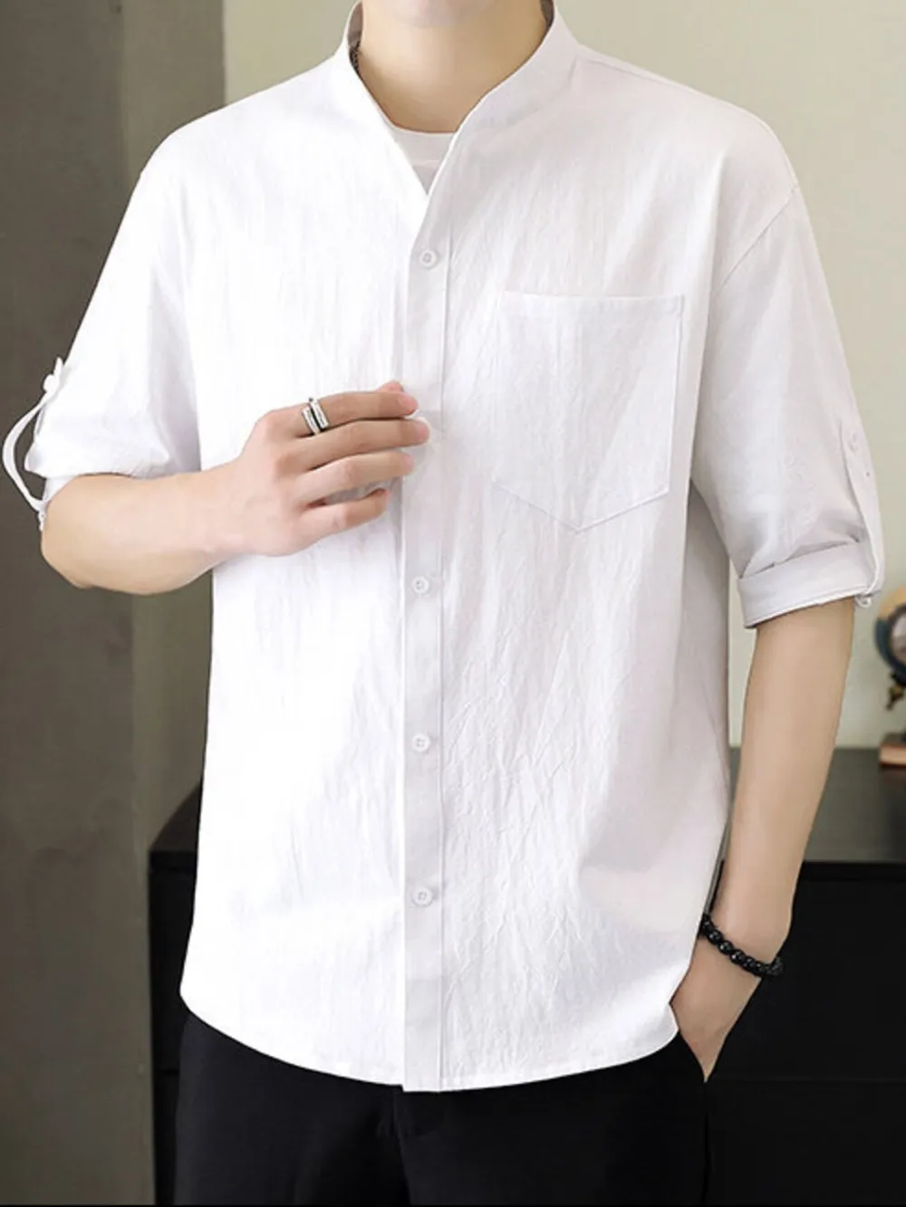 Men's Plus Size Button Up Short Sleeve Shirt, image 7
