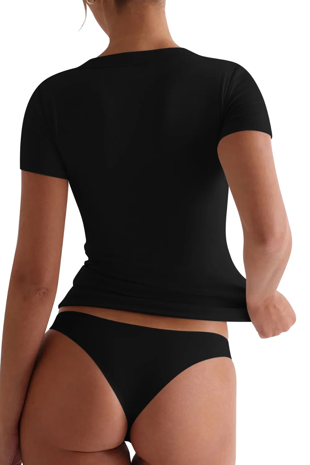 Scoop Neck Short Sleeve T-Shirt, image 8