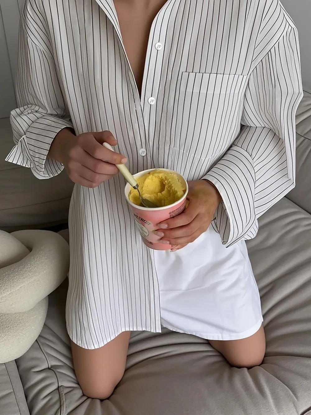 Oversized Striped Button-Down Shirt, image 18