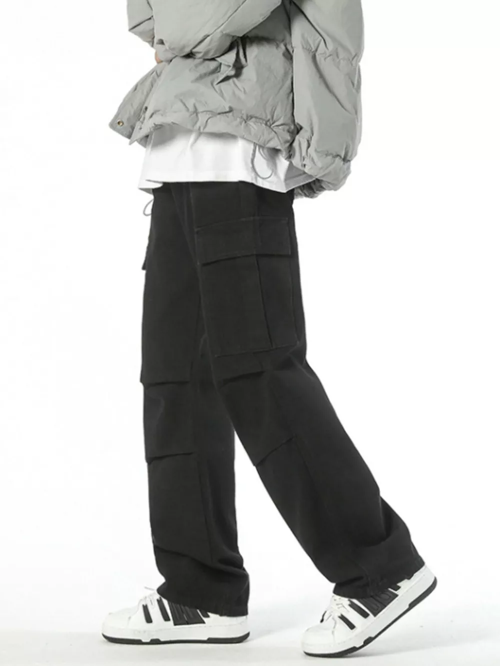 Men's Full Size Wide Leg Cargo Jeans Plus Size, image 3