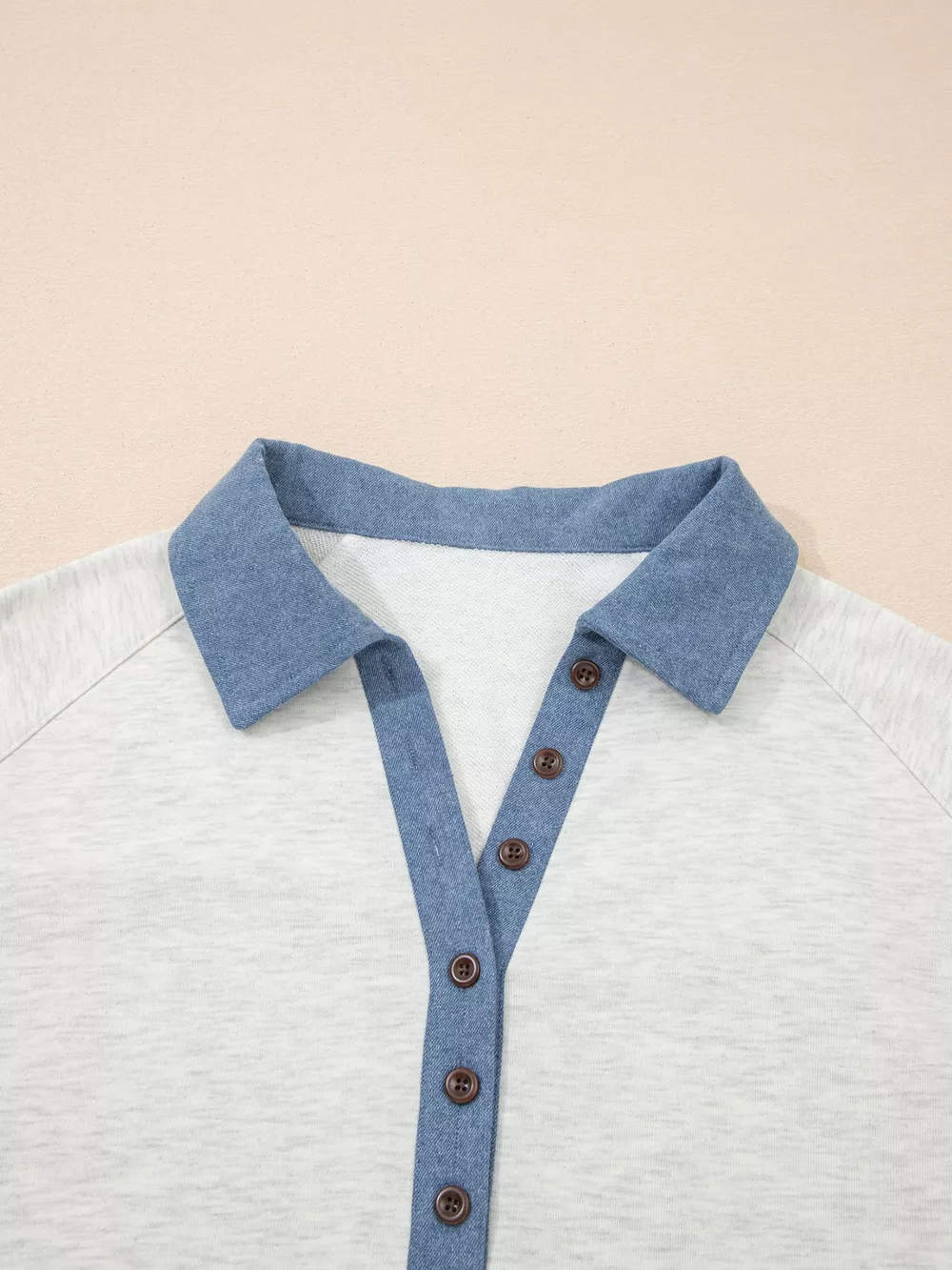 Color Block Button Detail Long Sleeve Top, image 7