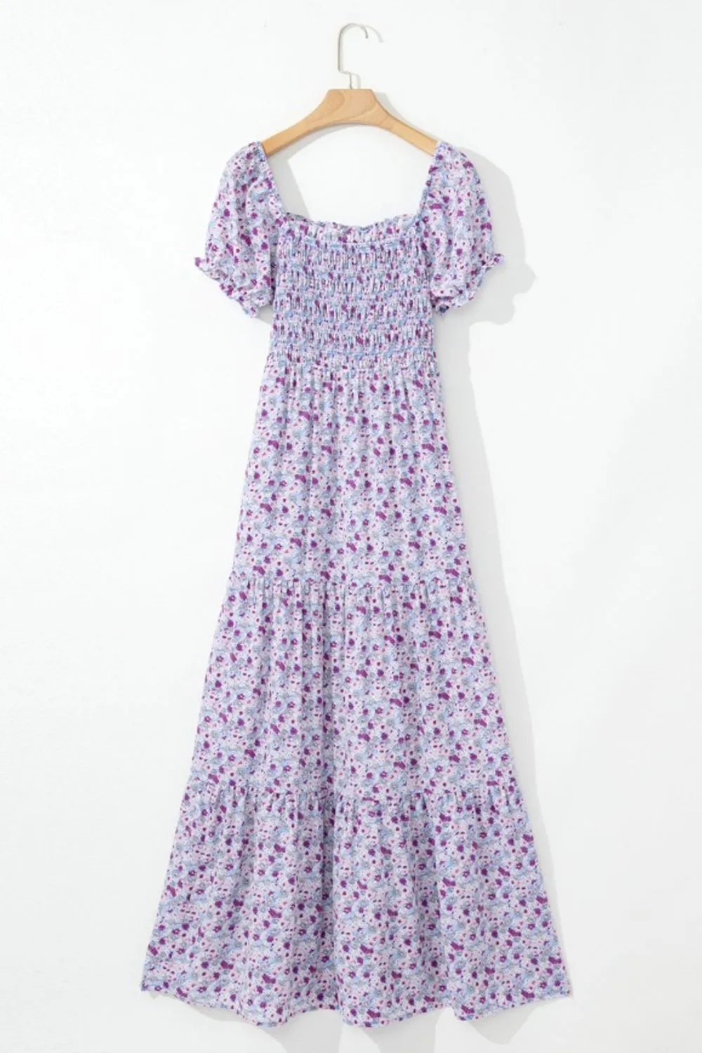 Tiered Floral Shirred High Waist Maxi Dress, image 11