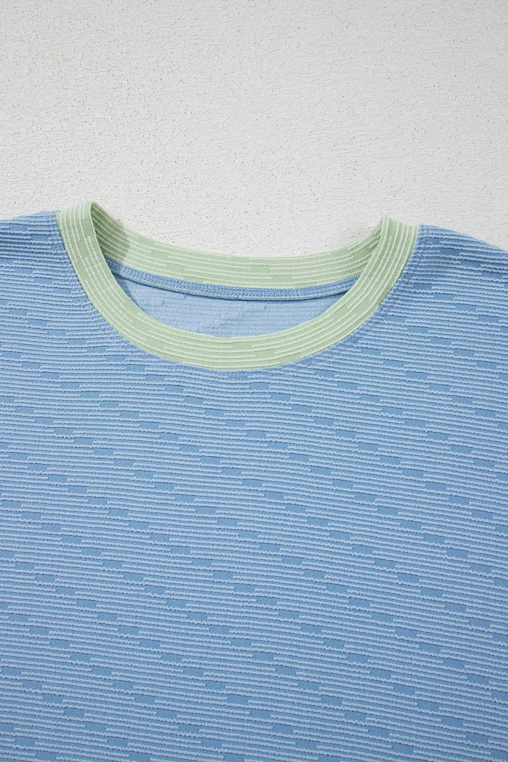 Contrast Round Neck Top and Shorts Set, image 8