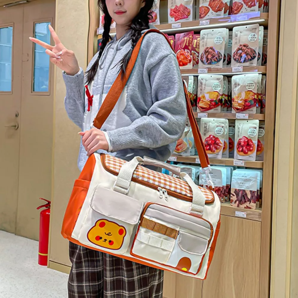 Cartoon Bear Pattern Travel Bag, image 4