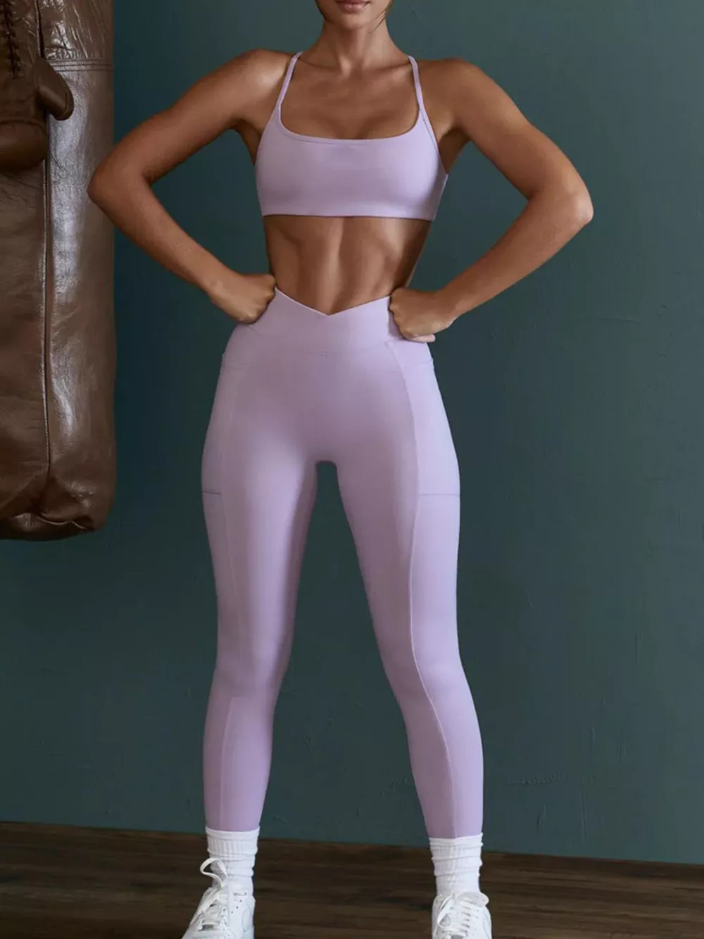 Seamless Cross-Waist Cami and Leggings Active Set, image 12