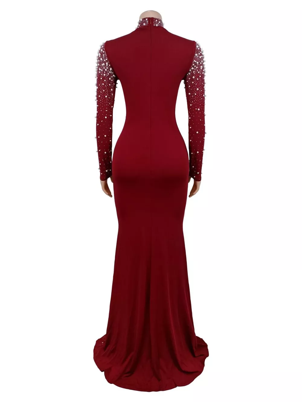 Rhinestone Long Sleeve Mermaid Maxi Dress, image 11