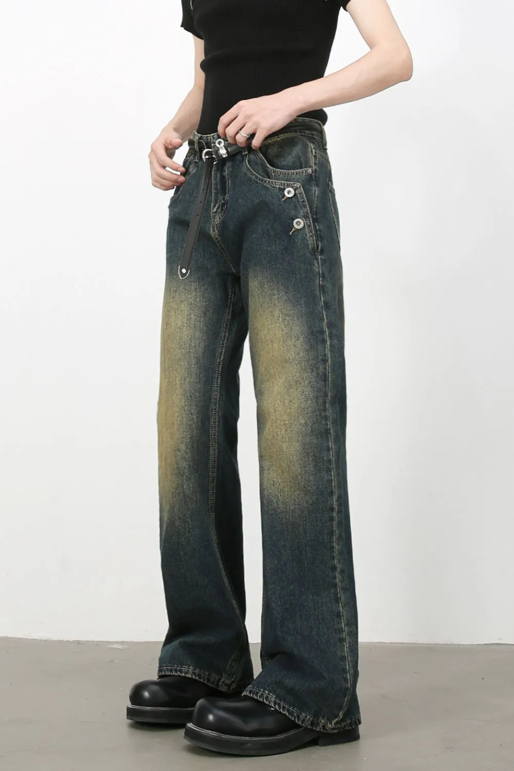 Men's Bootcut Jeans with Pockets, image 4