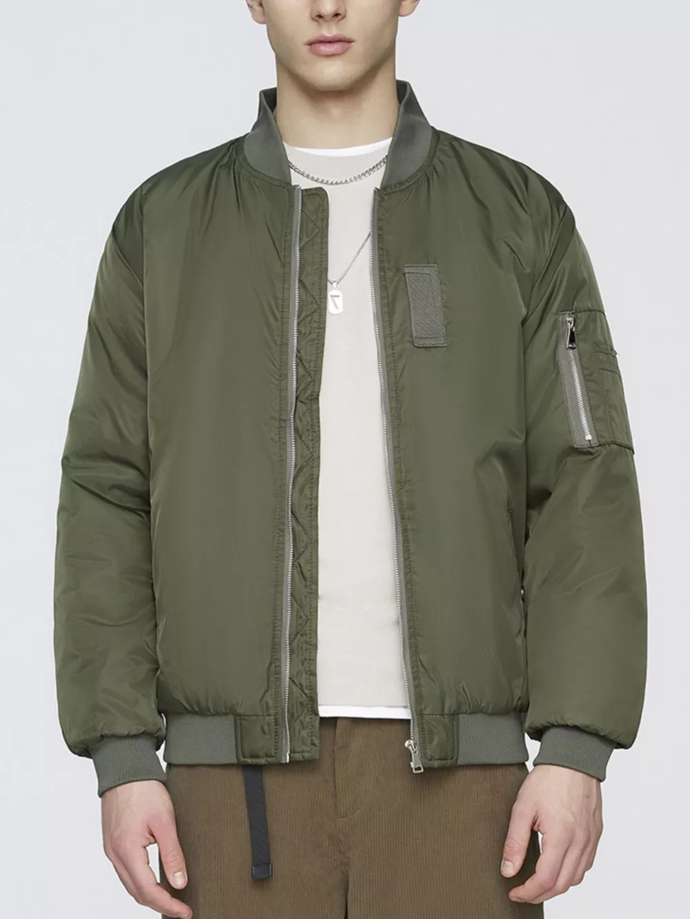 Men's Plus Size Lightweight Bomber Jacket, image 3
