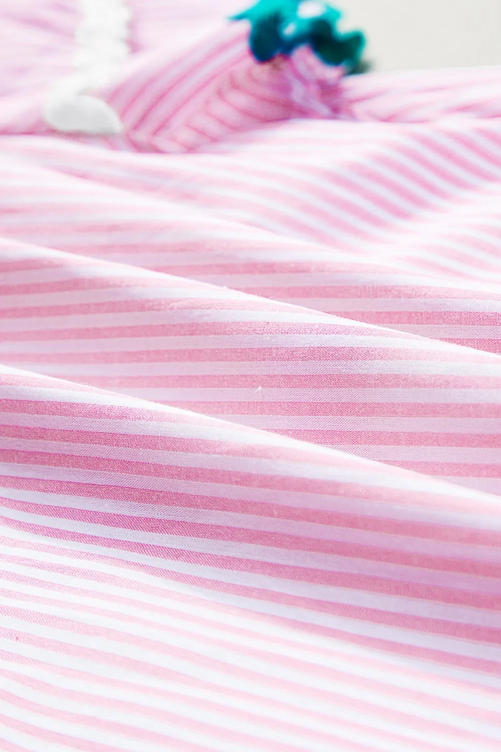 Striped Notched Short Sleeve Blouse, image 8