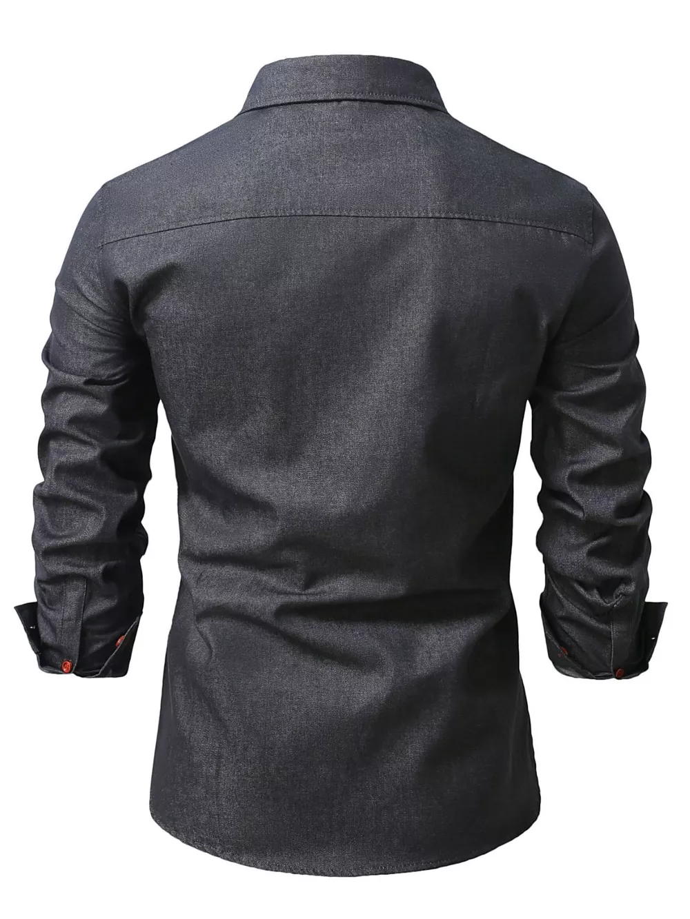 Men's Full Size Casual Long Sleeve Denim Shirt Plus Size, image 4