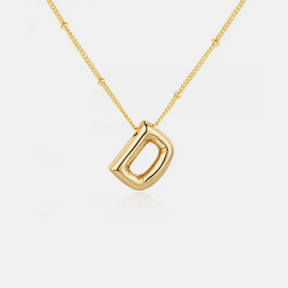 Gold-Plated Bubble Initial Necklace, image 5