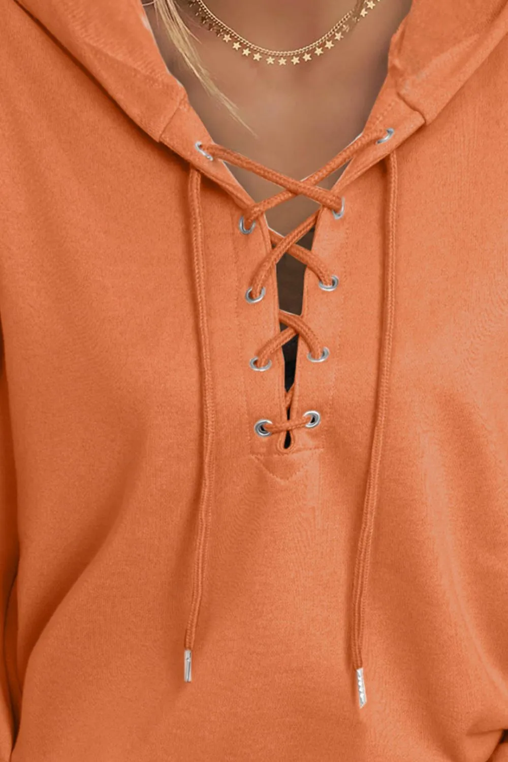 Lace Up Long Sleeve Hoodie, image 29