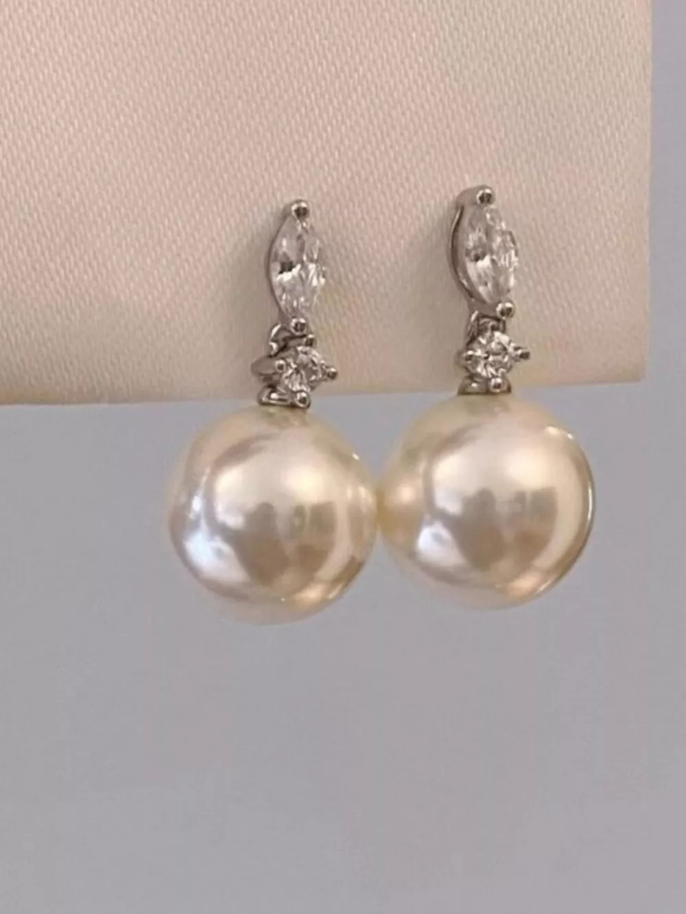 Zircon Pearl Drop Earrings, image 2