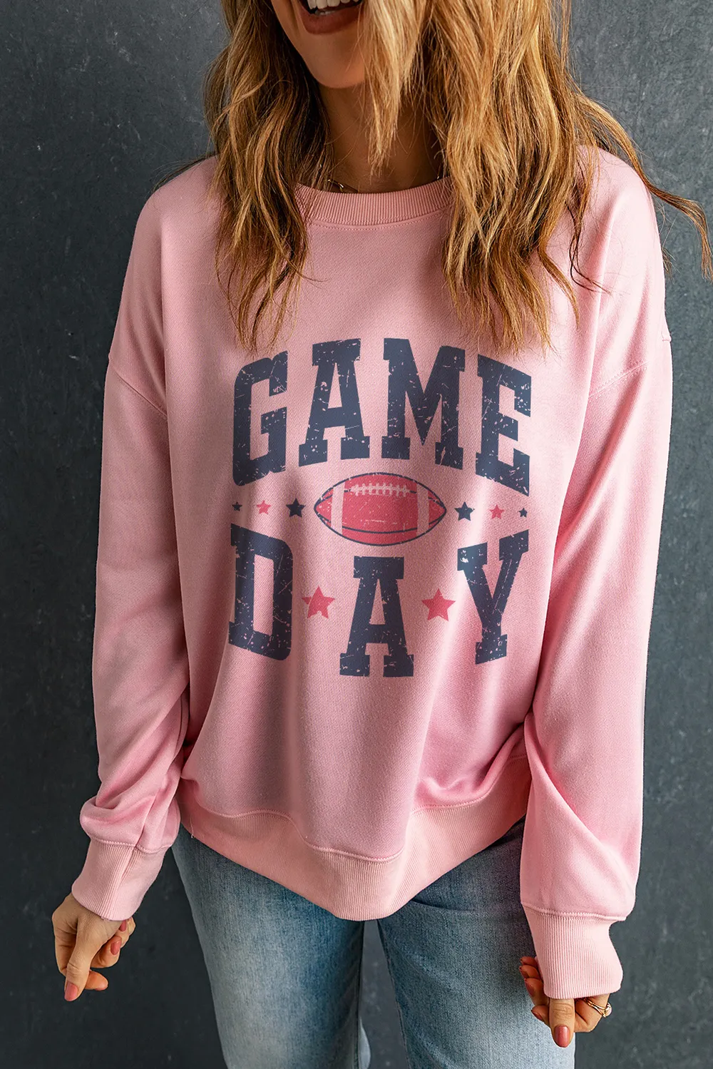 GAME DAY Round Neck Long Sleeve Sweatshirt, image 3