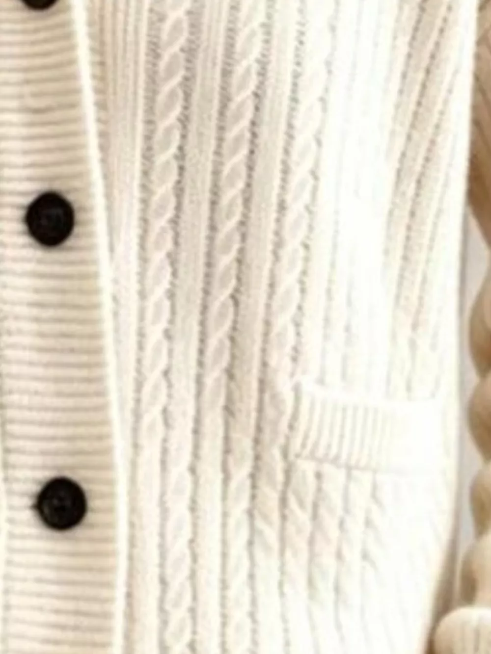 Full Size Shawl Collar Cable Knit Cardigan Plus Size, image 8