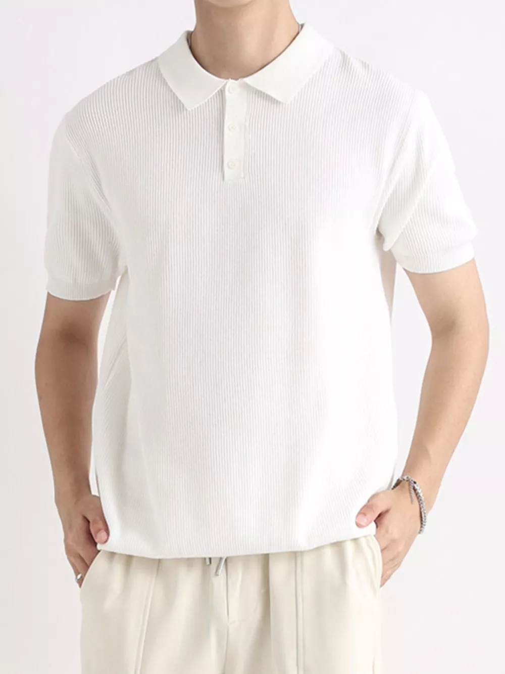 Men's Plus Size Button Detail Short Sleeve Polo, image 7