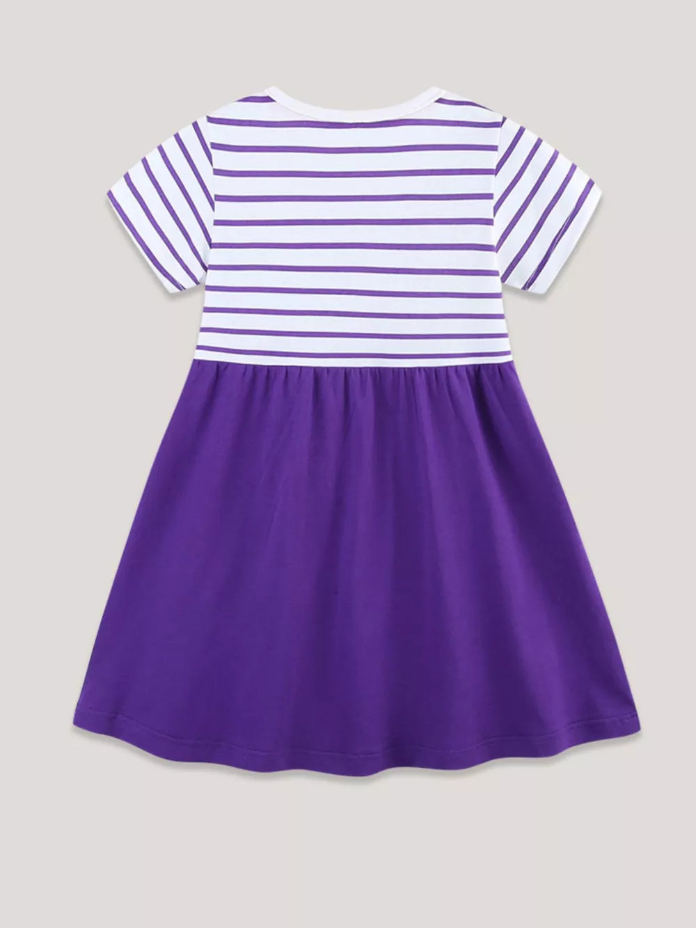 Children's Striped & Animal Embroidered Dress, image 4
