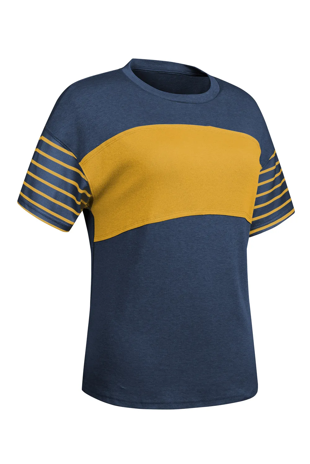 Striped Round Neck Short Sleeve T-Shirt, image 10