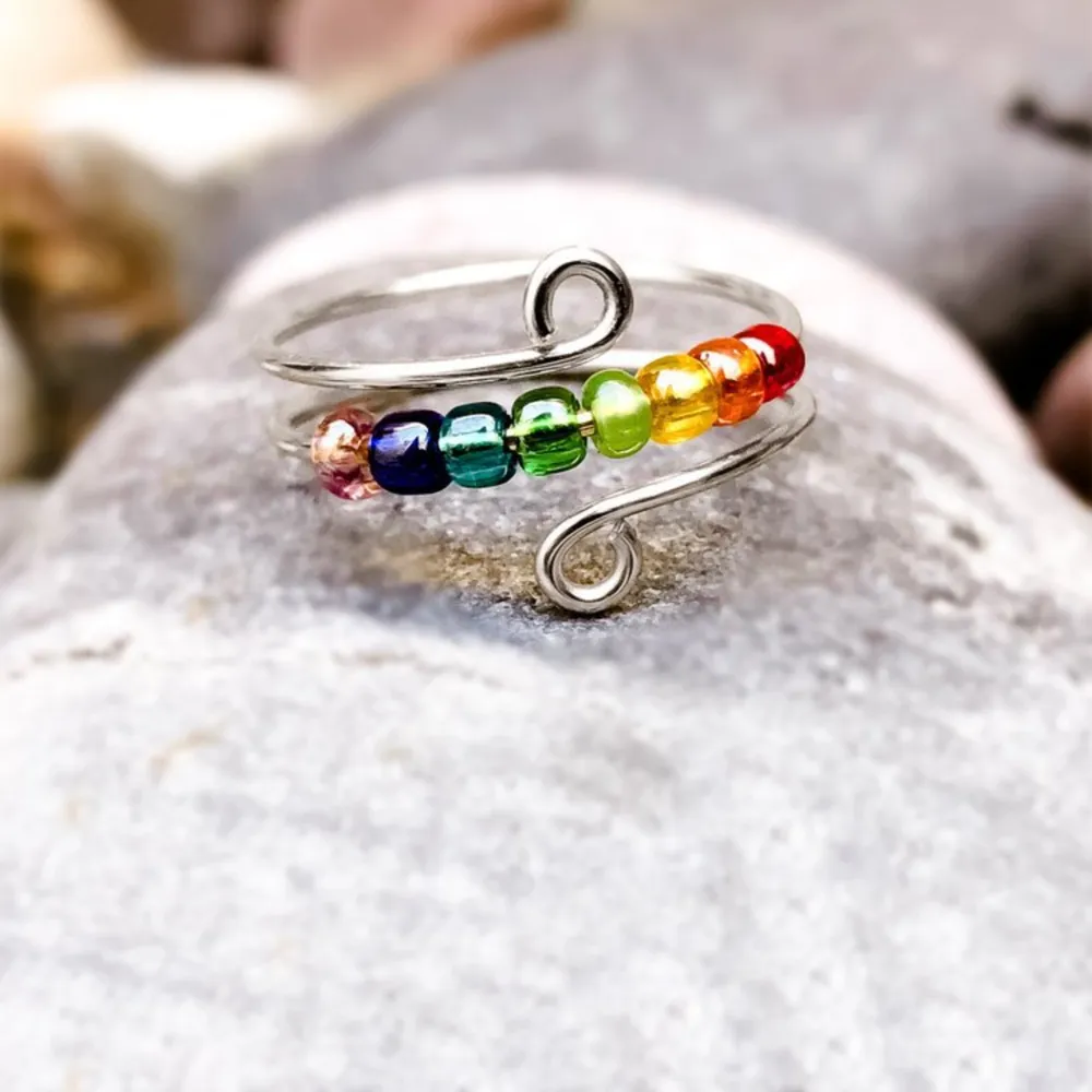 925 Sterling Silver Bead Wrap Ring, image 5