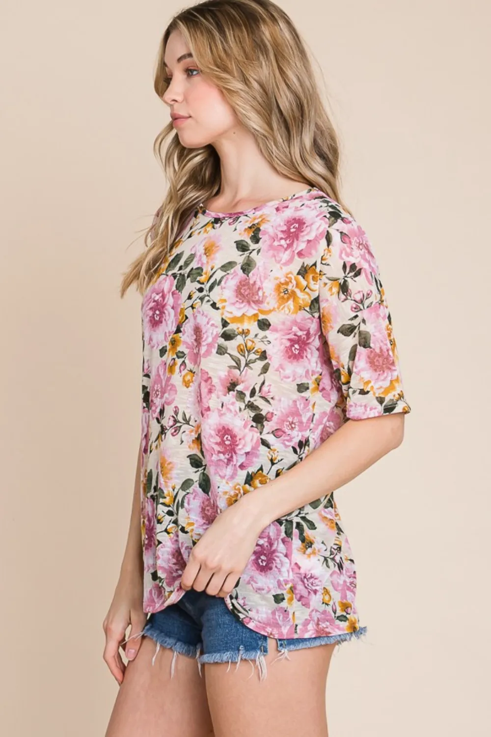 Floral Round Neck T-Shirt, image 3