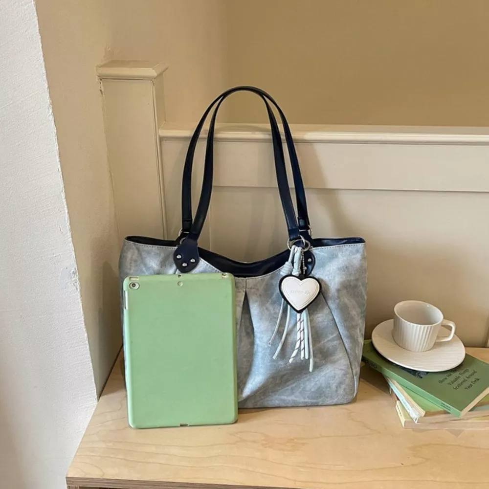 Ruched PU Leather Shoulder Bag, image 3