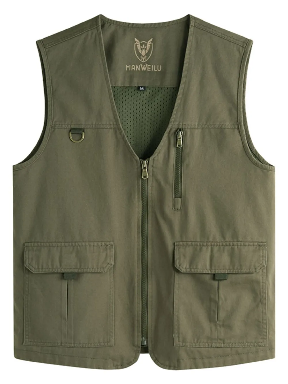 Men's Plus Size Zip Up V-Neck Vest