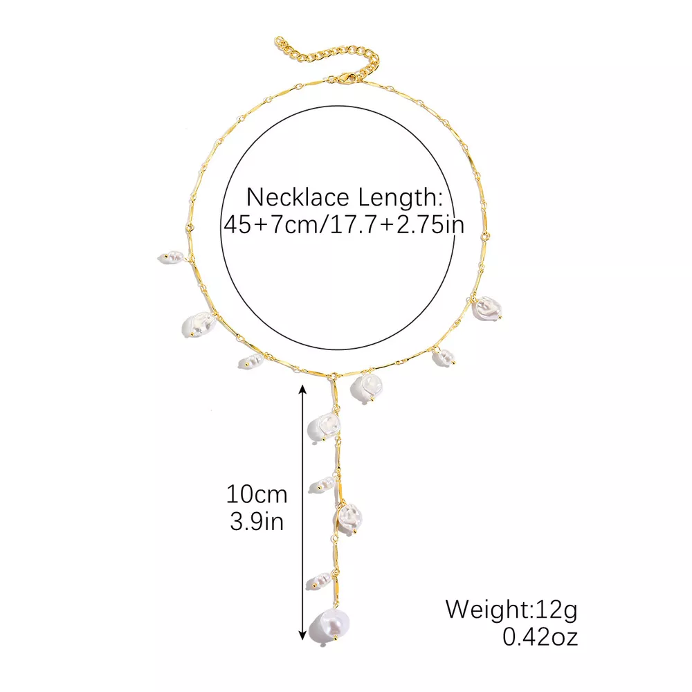 18K Gold-Plated Pearl Necklace, image 2