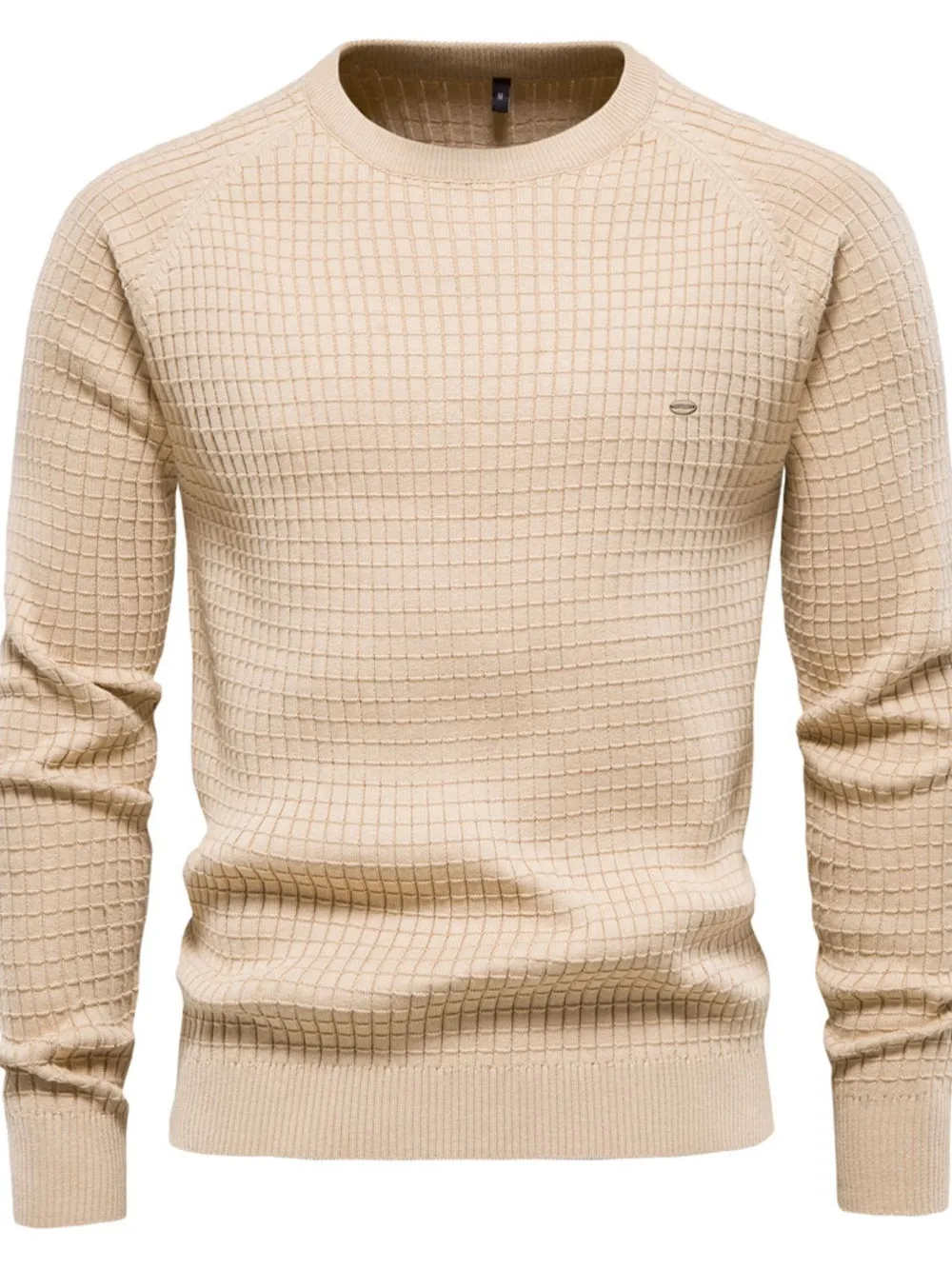 Texture Round Neck Long Sleeve Sweater