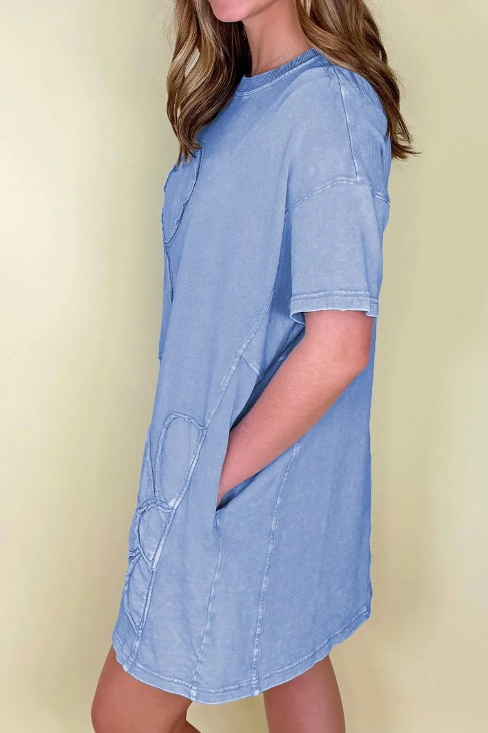 Floral Round Neck Short Sleeve T-Shirt Dress, image 3