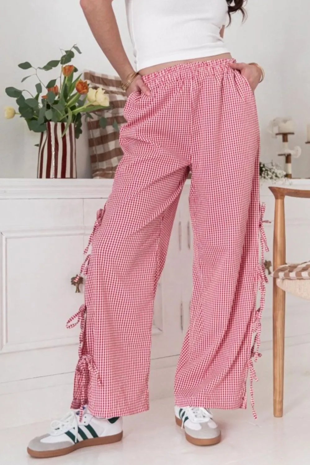 Side Tied Pants with Pockets, image 5