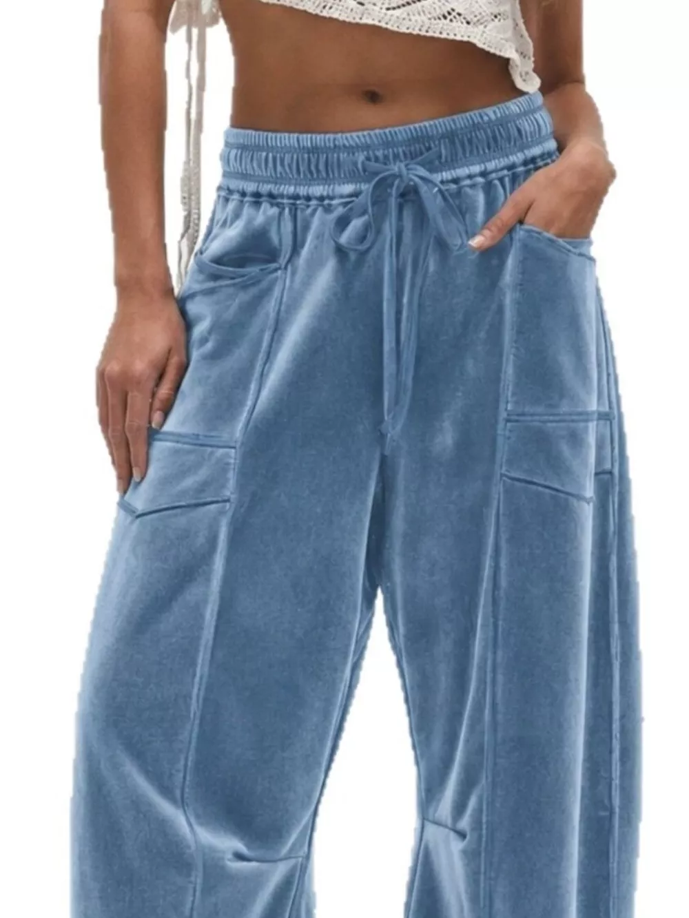 Velvet Wide-Leg Pants, image 4