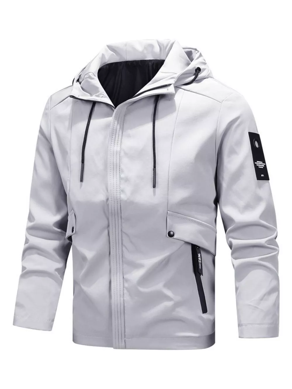 Men's Plus Size Casual Hooded Windproof Jacket, image 5