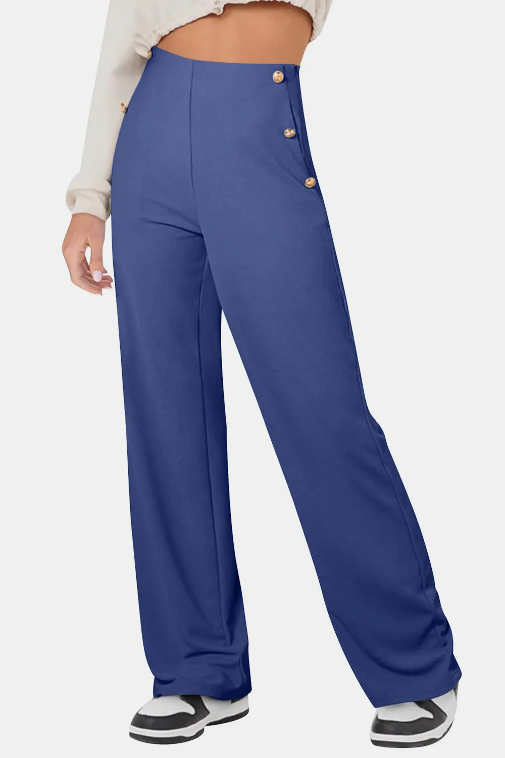Decorative Button High Rise Pants, image 19