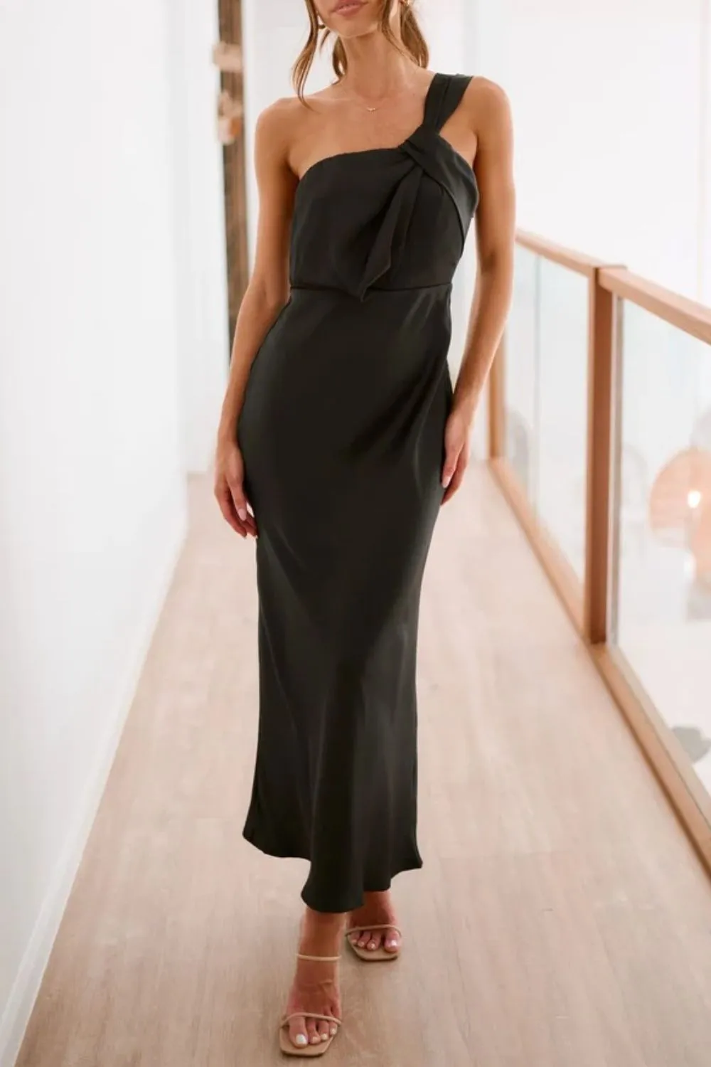 Single Shoulder Sleeveless Maxi Dress, image 4