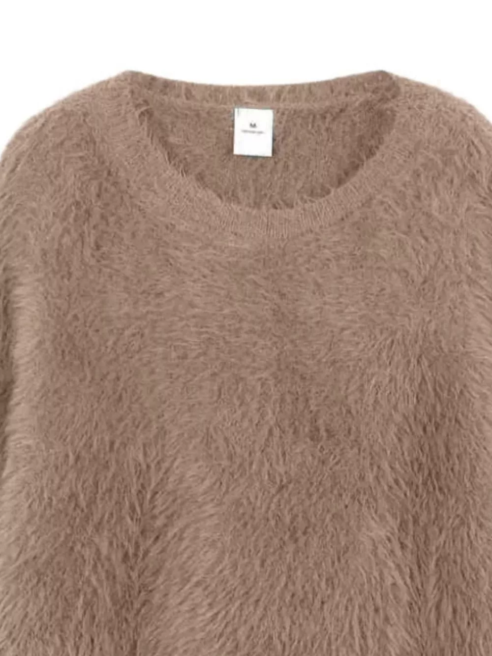 Fuzzy Round Neck Long Sleeve Sweater, image 3