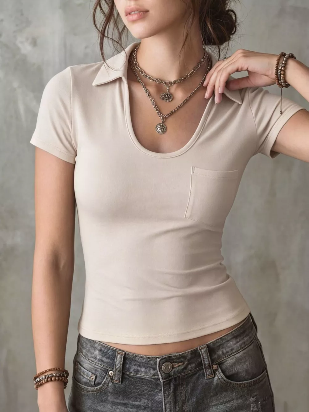 Casual Short Sleeve Slim Fit T-Shirt, image 2