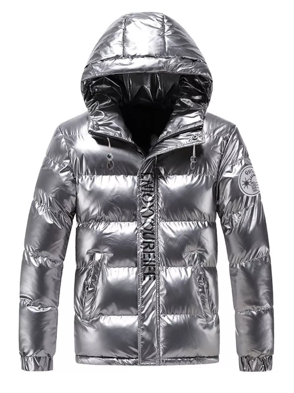 Men's Plus Size Padded Hooded Winter Coat, image 3