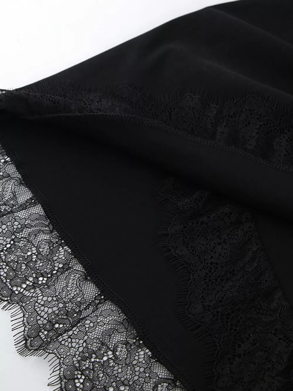 Lace Detail Button Front Long Sleeve Dress, image 10