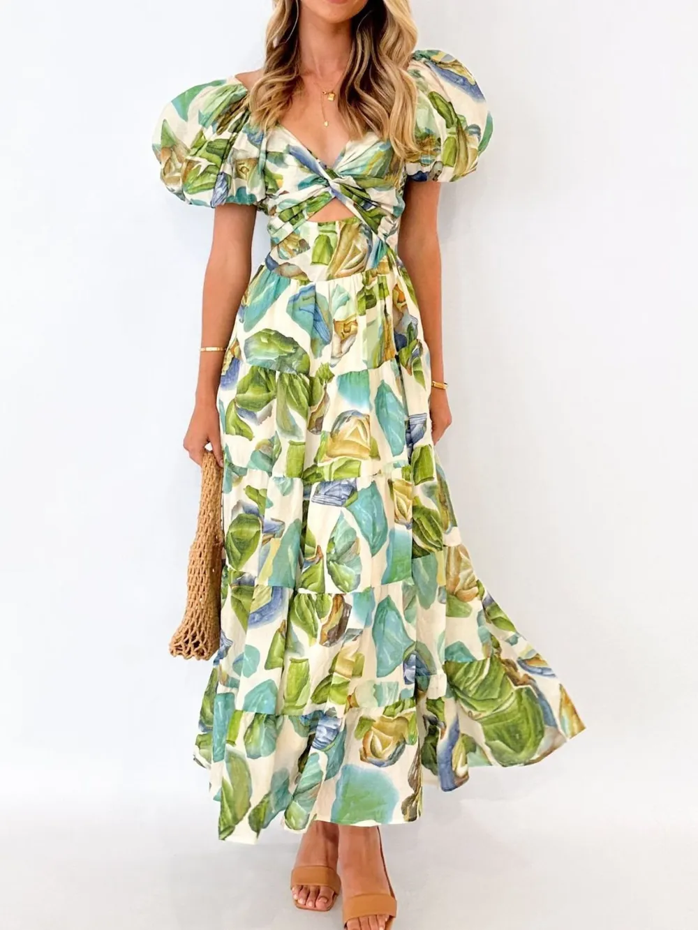 Off-Shoulder Floral Tiered Dress with Ruffle Details, image 19